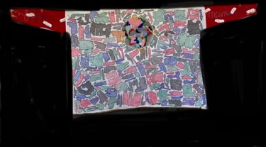 Textilkunst mit dem Titel "L'EFFET FÉE" von Karine Szczépaniak, Original-Kunstwerk, Textilfaser