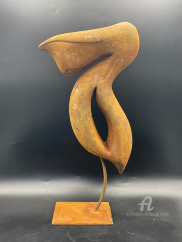 Скульптура под названием "Le temps qui passe" - Karine Verdier, Подлинное произведение искусства, Дерево