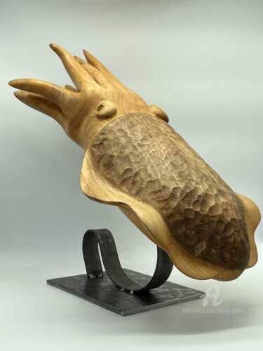 Sculpture titled "seiche" by Karine Verdier, Original Artwork, Wood