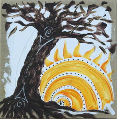 Pintura intitulada "Arbre de Vie / Opal…" por Karine Cathala (KA), Obras de arte originais, Acrílico