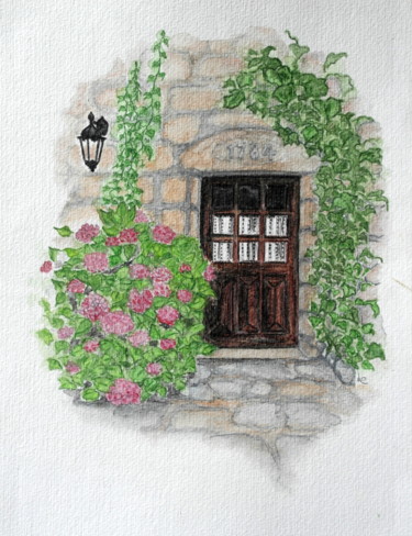 Dessin intitulée "Manoir de Bodrevan" par Karine Cathala (KA), Œuvre d'art originale, Crayon