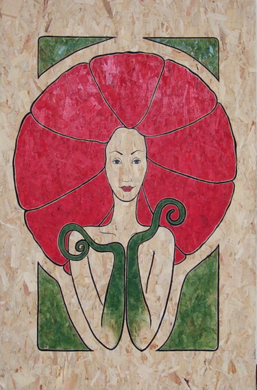 Ζωγραφική με τίτλο "Capucine" από Karine Cathala (KA), Αυθεντικά έργα τέχνης, Ακρυλικό