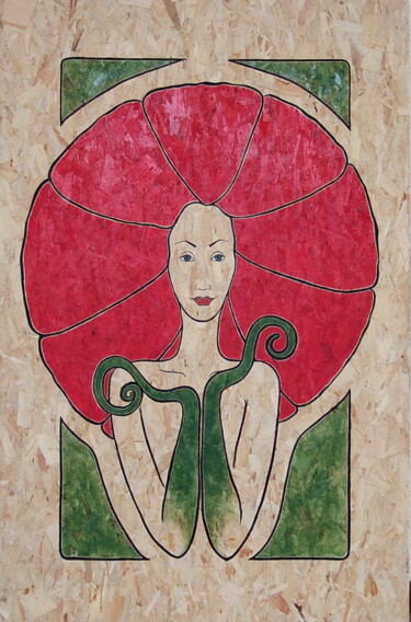 Peinture intitulée "Capucine" par Karine Cathala (KA), Œuvre d'art originale, Acrylique