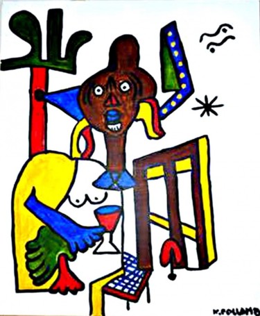 Pintura intitulada "La fête" por Karine Collomb, Obras de arte originais, Acrílico Montado em Armação em madeira