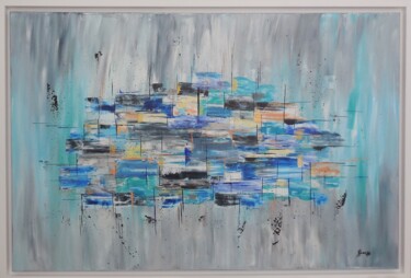 Картина под названием "Atlantique Nord" - Karine Locke, Подлинное произведение искусства, Акрил Установлен на Деревянная рам…