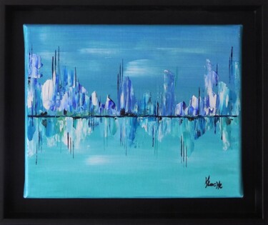 Schilderij getiteld "Tahiti" door Karine Locke, Origineel Kunstwerk, Acryl Gemonteerd op Frame voor houten brancard