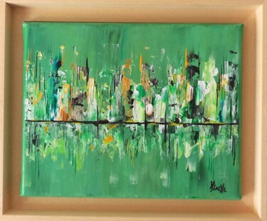 Картина под названием "Dans la jungle" - Karine Locke, Подлинное произведение искусства, Акрил Установлен на Деревянная рама…