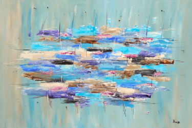 Картина под названием "Imaginary landscape" - Karine Locke, Подлинное произведение искусства, Акрил