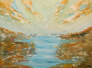 Painting titled "La rivière des Mill…" by Karine Locke, Original Artwork, Acrylic Mounted on Wood Stretcher frame