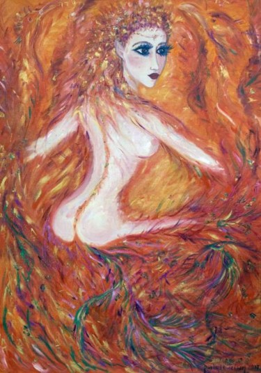 Painting titled "Firebird" by Karisma, Original Artwork, Oil