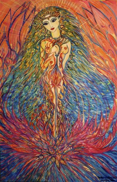 Painting titled "The Priestess of Is…" by Karisma, Original Artwork, Other