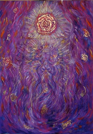 Painting titled "Violet Flame" by Karisma, Original Artwork