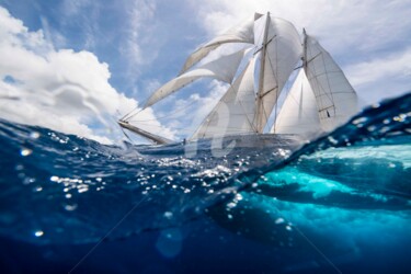 Фотография под названием "Samboat / BLUE WATE…" - Karl Alinghi, Подлинное произведение искусства, Цифровая фотография Устано…