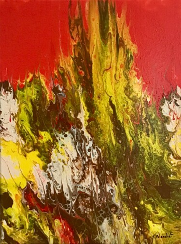 Painting titled "Fire" by Karl Blanchet, Original Artwork, Acrylic
