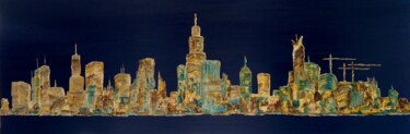 Peinture intitulée "City Blue" par Karl Blanchet, Œuvre d'art originale, Acrylique