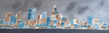 Peinture intitulée "City grise" par Karl Blanchet, Œuvre d'art originale, Acrylique