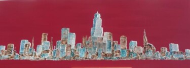 Peinture intitulée "CITY ROUGE" par Karl Blanchet, Œuvre d'art originale