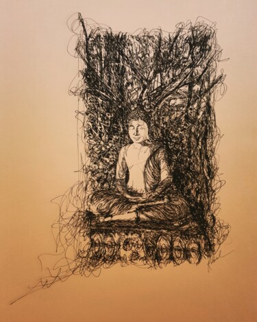 Drawing titled "Angkor 4" by Karl Robial, Original Artwork, Ink