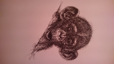 Рисунок под названием "Monkey.3" - Karl Robial, Подлинное произведение искусства, Чернила