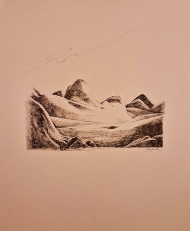 Tekening getiteld "Dunes 17/4/23" door Karl Robial, Origineel Kunstwerk, Inkt