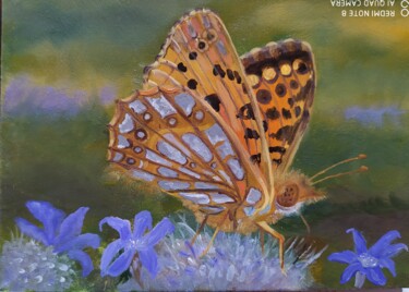 Malerei mit dem Titel "Schmetterling" von Karl-Werner Gerstner, Original-Kunstwerk, Öl