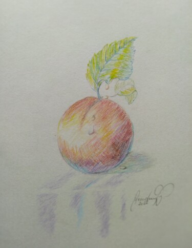 Malerei mit dem Titel "Peach.....Pfirsich…" von Karl-Werner Gerstner, Original-Kunstwerk, Aquarell
