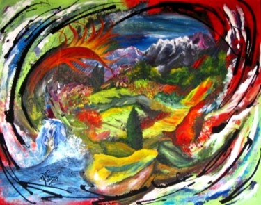Malerei mit dem Titel "Palettenbild mit La…" von Kafi, Original-Kunstwerk, Öl