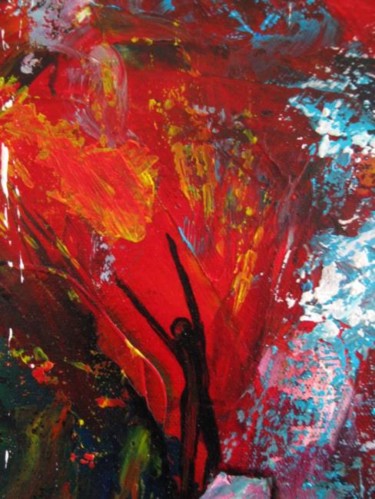 Painting titled "CRYING HEART !" by Kafi, Original Artwork, Oil