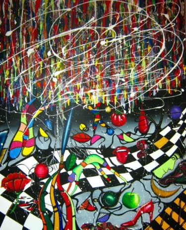 Malerei mit dem Titel "COLOR - FLOW !" von Kafi, Original-Kunstwerk, Öl
