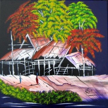 Painting titled "MY HOME IS MY CASTL…" by Kafi, Original Artwork, Oil