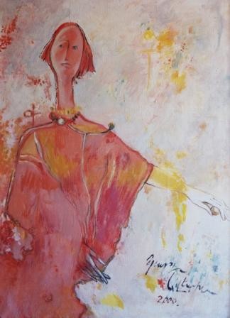 Painting titled "woman" by Karlen Avetisyan, Original Artwork, Oil