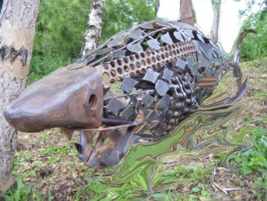 Sculpture titled "Sharkito" by Karlito Randriamahefa Lewandoski, Original Artwork