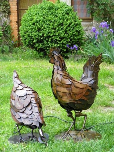 Sculpture intitulée "les_poules.JPG" par Karlito Randriamahefa Lewandoski, Œuvre d'art originale