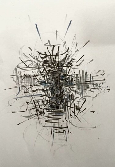 Drawing titled "DESSIN ACRYLIQUE SU…" by Karls, Original Artwork, Ink