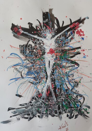 Drawing titled "DESSIN ACRYLIQUE SU…" by Karls, Original Artwork, Acrylic