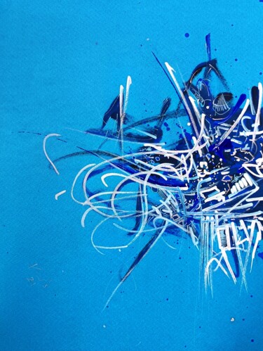 Dessin intitulée "BLUE DRAWING DECEMB…" par Karls, Œuvre d'art originale, Acrylique