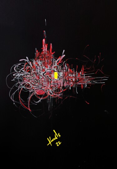 Dessin intitulée "RED 1204" par Karls, Œuvre d'art originale, Acrylique