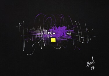 Drawing titled "BLACK PURPLE" by Karls, Original Artwork, Acrylic