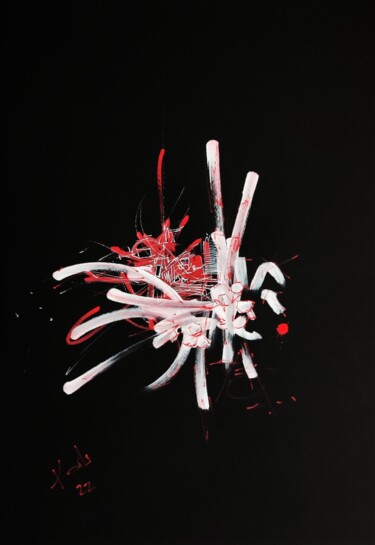 Рисунок под названием "RED 1" - Karls, Подлинное произведение искусства, Акрил