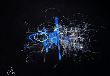 Dessin intitulée "BLUE IN WHITE" par Karls, Œuvre d'art originale, Acrylique