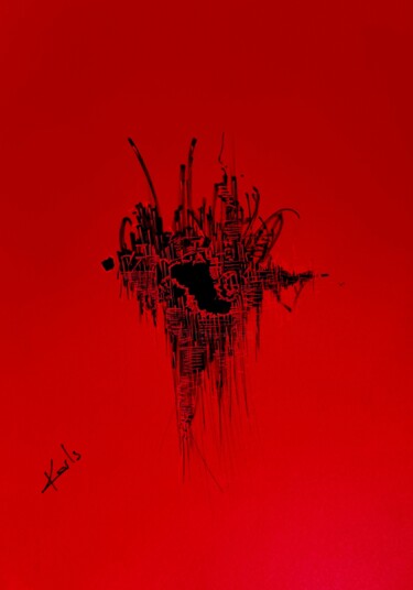 Dessin intitulée "RED HERLADRY" par Karls, Œuvre d'art originale, Acrylique