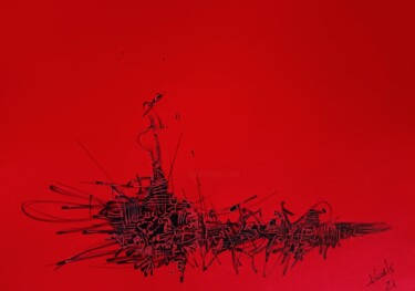Drawing titled "RED 26" by Karls, Original Artwork, Acrylic