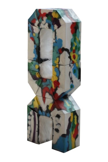 Skulptur mit dem Titel "Mini transformiste 2" von Anka Girls, Original-Kunstwerk, Sprühfarbe