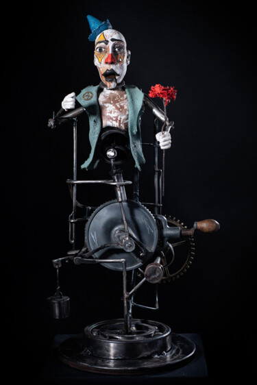 Sculpture intitulée "Le clown" par Karmax, Œuvre d'art originale, Bois