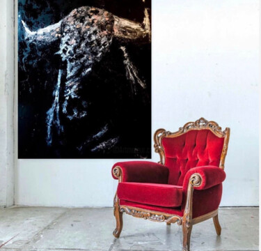 Malerei mit dem Titel "One Bull" von Karol Bichel, Original-Kunstwerk, Öl