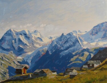 Peinture intitulée "Val d'Hérens" par Karol Reber, Œuvre d'art originale, Huile