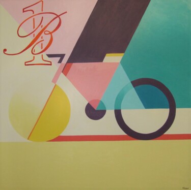 Painting titled "Bike cycle" by Karol Reber, Original Artwork, Oil