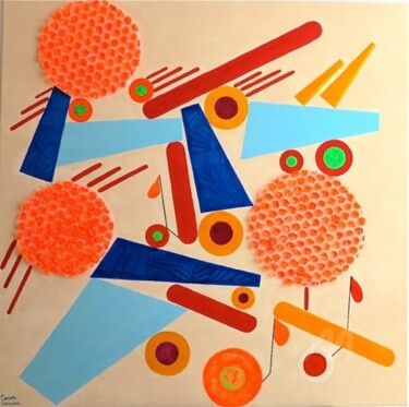 L'envolée géométrique Peinture intitulée "L'envolée géométriq…" par Carole Labeyrie (Karolab), Œuvre d'art originale, Acrylique