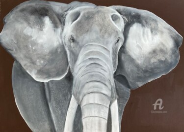 Dessin intitulée "Un élephant, ça tro…" par Carole Labeyrie (Karolab), Œuvre d'art originale, Pastel