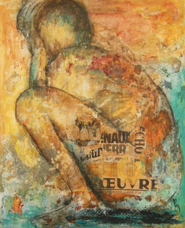 Painting titled "ETRE A L'OEUVRE" by Karole Aubourg, Original Artwork, Acrylic